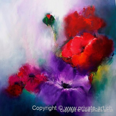 Acrylbild "Bluetezeit" - Acrylmalerei - Malkurse - Acryl malen