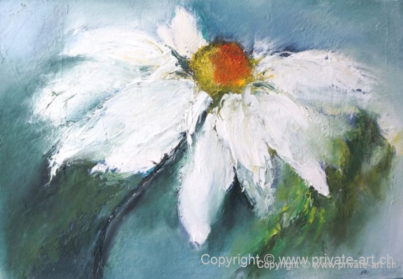 Acrylbild "Margerite" - Acrylmalerei - Malkurse - Acryl malen