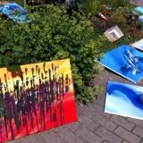 Malkurs - Acrylbild - Acryl malen - Juni 2013